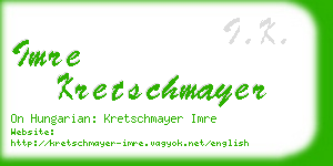 imre kretschmayer business card